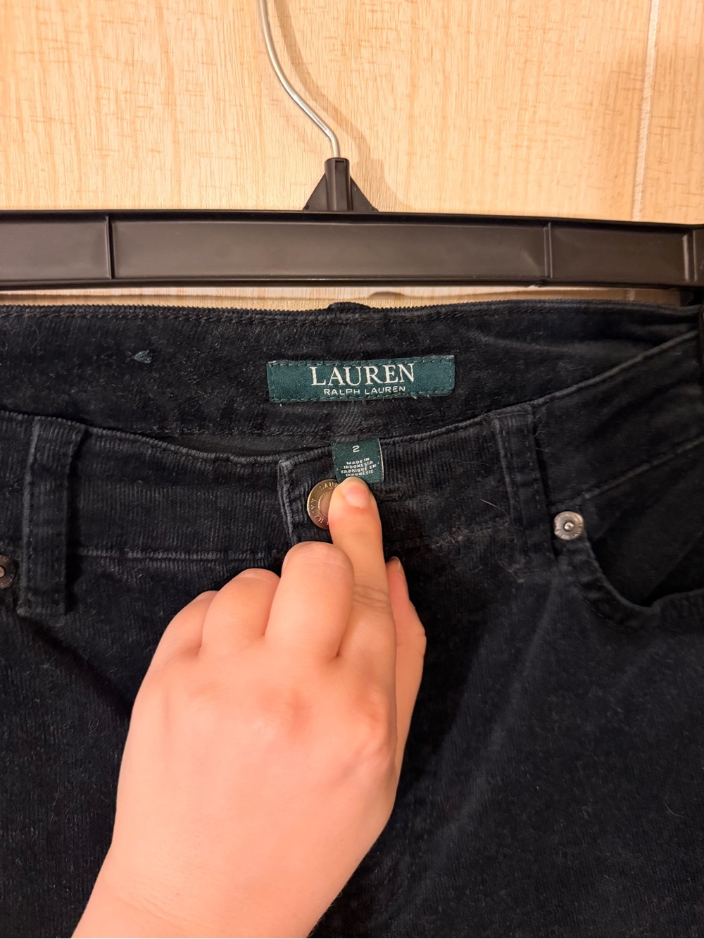 Ralph Lauren Black Corduroy Trousers - Picture 2 of 2